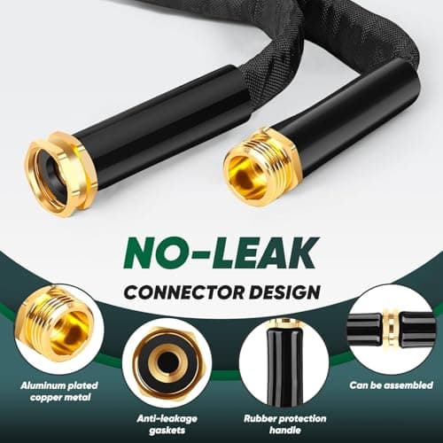 Hepciee Garden Hose 50 ft, Non-Expanding Water Hose, Flexible Ultra-Light, Anti-Kink, Wear-Resistant, Easy Storage, Hose with 3/4 for Outdoor, Garden, Yard and Lawn - Thumbnail 4