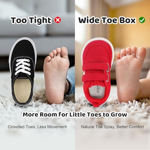 STQ KIDS Toddler Girl Shoes Wide Toe Box Shoes Lightweight Girl Sneakers Non-Slip Zero Drop Active Kids Walking Running Tennis Shoe Red Toddler 5 - Thumbnail 4
