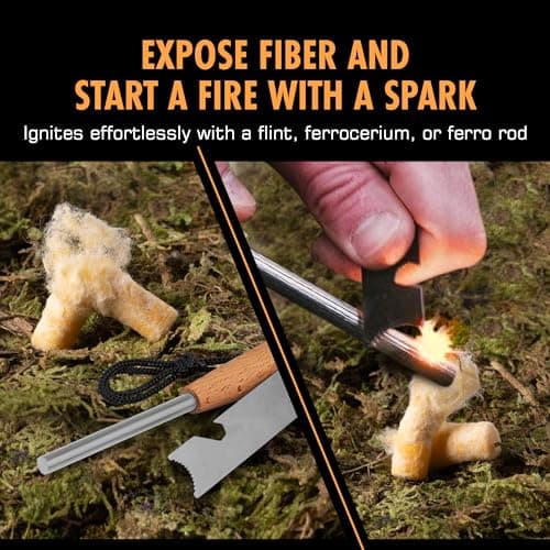 Fireflame Fire Plugs Fire Starter - Quick Instant 100% Waterproof Firestarter for Emergencies, Survival, Campfires, Fire Pits, Charcoal Grill - All Natural, Odorless & Non-Toxic - 50 Plugs in Bag - Thumbnail 2