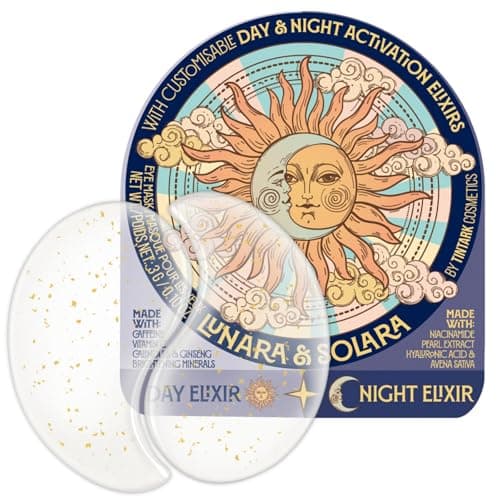 Lunara Under Eye Patches 28 Pairs, 15-Min Energizing Hydrogel Eye Masks with Caffeine Vitamin C Peptides Niacinamide, Refreshing Tired Eye, Includes Two Bonus Eye Serums, Luxury Spa Gifts for Women - Image 1
