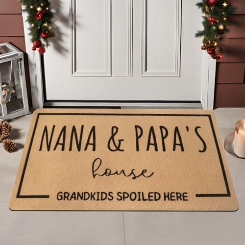 SELORY Fathers Day Doormat Gifts for Grandpa,Nana and Papa Gift,Grandma Gifts,Birthday Gifts for Grandparents,Christmas Gigi Mimi Gifts from Granddaughter Grandson Grankids,Doormats Home Decor - Thumbnail 2
