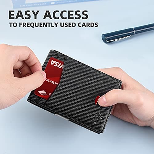 Zitahli Money Clip Wallets for Men,Slim Bifold Wallet 10-12 Cards, Mens Leather Wallet with ID Window,RFID Blocking Thin Minimalist Credit Card Holder,Gifts for Him - Thumbnail 4