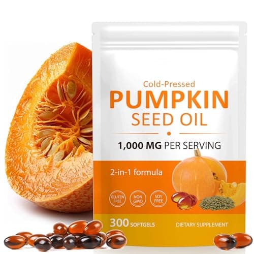 Pumpkin Seed Oil with Saw Palmetto Softgels, Cold-Pressed with Essential Fatty Acids & Phytosterols, Prostate Support Supplement for Men, Urine Balance, No Burps, Non-GMO, Gluten-Free, Pure & Natural - Image 1