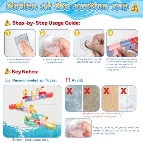Kids Bath Toys for Kids Ages 4-8 3-5 with Magnetic Car Bath Toys Mold Free & DIY Slides Tracks Bathtub Shower Toys Birthday Gifts for Toddlers 2-4 5 6 7 8 Year Old Boys Girls (38 PCS) - Thumbnail 4