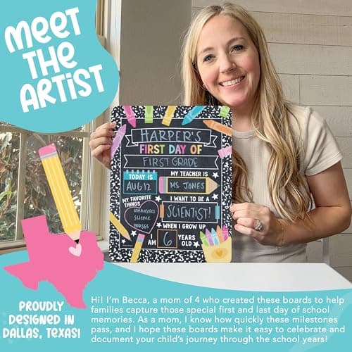 My First Day of School Sign with Markers -11x14 Back to School Signs First and Last Day, Kindergarten Chalkboard Signs, Pre K Sign Board, Preschool Board, Reusable Photo Prop for Kids - Thumbnail 2