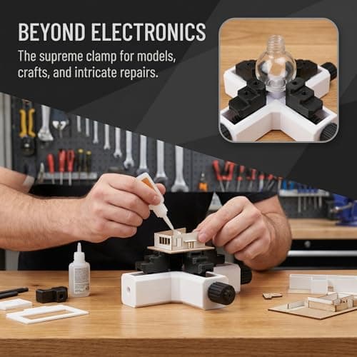 Multi-Function 4-Jaw PCB Soldering Fixture | 3D Printed Adjustable Vise Clamp for Circuit Board Repair, Electronics, Chips & Small Parts (HEIBAI) - Thumbnail 4