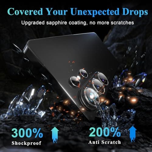 YWXTW Camera Lens Protector for Samsung Galaxy S26 Ultra, [5X Stronger] Individual HD Tempered Glass Camera Cover for Galaxy S26 Ultra Accessories, Anti Scratch, 1 Set - Thumbnail 3