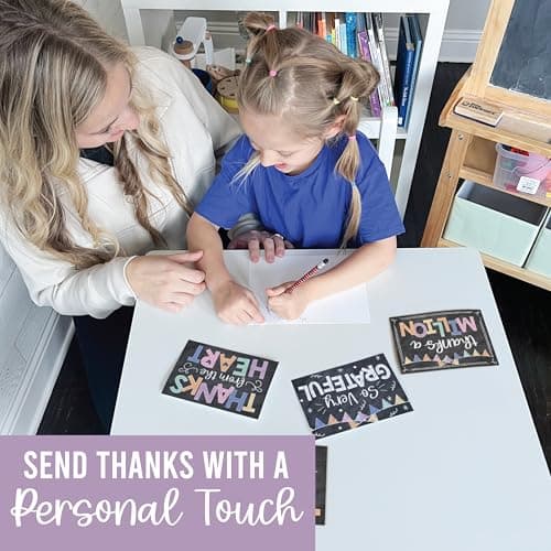 Hadley Designs Bulk Thank You Cards with Envelopes - 54 Kids Thank You Cards For Teachers, Cute Thanks Blank Cards and Envelopes, Fun Appreciation Note Card for Birthday, Baby Shower & Small Business - Thumbnail 6