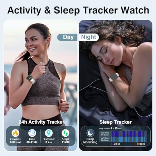 Smart Watches for Women Men, 1.85” HD Touchscreen Fitness Tracker with Call & Message Alerts, 24/7 Heart Rate/Sleep Monitor,100+ Sport Modes, 2ATM Waterproof Smart Watch for Android iPhone (White) - Thumbnail 4
