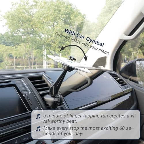 Tuiuzxy Car Cymbal Air Vent - Car Drum Set for Music Lovers - Universal Fit (Silver) - Thumbnail 3