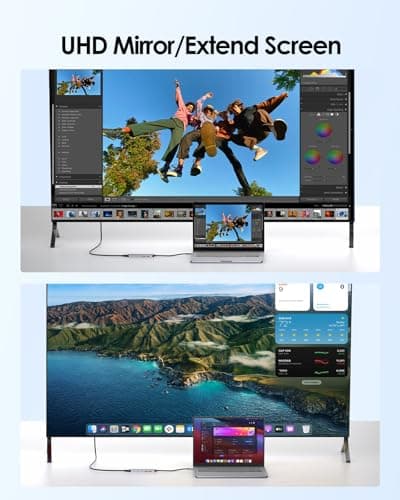 LENTION 6-in-1 USB C Hub 10Gbps, USB 3.2 Gen 2 High Speed Hub with 4K HDMI, 100W PD Charging, 2 USB-C & 2 USB-A Ports, Multiport Adapter for MacBook Pro/Air/Neo, iPad Pro/Air, iPhone (CE37,Grey) - Thumbnail 5