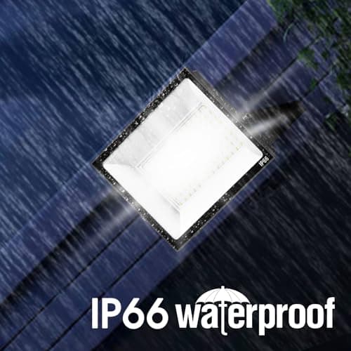 Paideste 50W Flood Light Outdoor: 2 Pack 5000LM Bright LED Plug-in Flood Light, IP66 Waterproof, 100-265V, 6500K Daylight White, Plug-and-Play, Heat Dissipation, Ideal for Yard, Garage, Stadium - Thumbnail 5