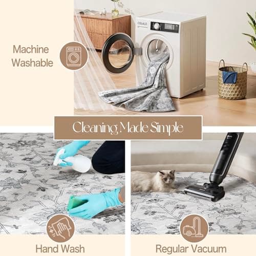 Voyantek 2x3 Area Rugs for Living Room,Ultra Soft Faux Wool Rugs for Bedroom,Dining Room,Non-Slip Backing Washable Rugs,Stain Resistant Home Decor Rug (Grey, 2' x 3') - Thumbnail 4