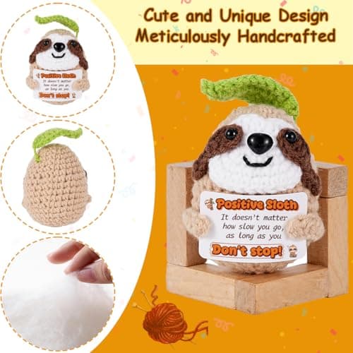 Gifts for Him Her, Positive Crochet Animals with Fragrance, Encouragement Gifts for Women Men, Emotional Support Crochet Gift, for Holidays Such as Mothers Day Fathers Day Birthdays Anniversary - Thumbnail 3
