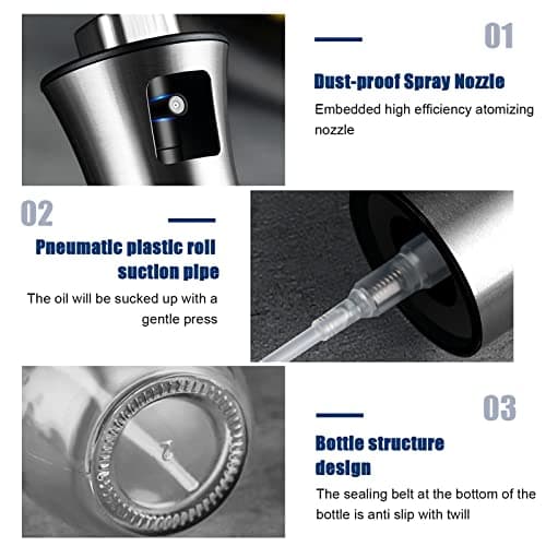 SAINSWIN Oil Sprayer for Cooking,Olive Oil Fine Mist Sprayer - 200ML Mister Bottle for Cooking, Baking, and Air Fryer - Avocado and Canola Oil Dispenser - Kitchen Gadget Essentials - Thumbnail 3