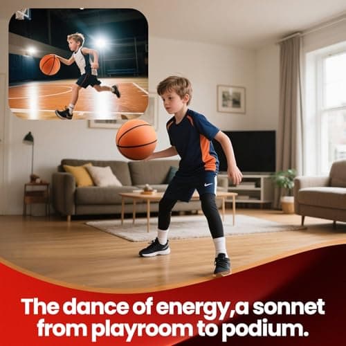 Aompnik Silent Basketball Size 7- Grooved Dribble Dream Silent Basketball, Pro PU Form Indoor Ball for Training Home & Indoor Activities. Real Feel Higher Bounce Quieter. - Thumbnail 6