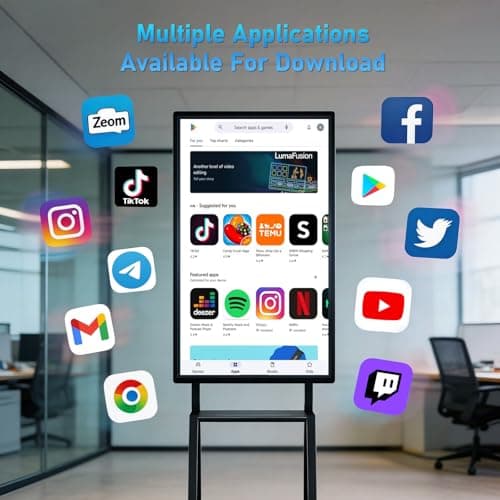 JYXOIHUB Smart Board, 55 Inch Digital Electronic Whiteboard and Smartboard for Classroom, Screen Mirroring for Live Streaming Capacitive Touchscreen, Displays and Player for Advertisin (Board Only) - Thumbnail 5