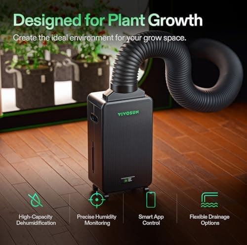 VIVOSUN AeroDrain D12 Smart Environmental Dehumidifier, up to 12L/day, 2L Water Tank, with Temperature & Humidity Sensor Probe, Smart Remote Control, Designed for Grow Tents - Thumbnail 5