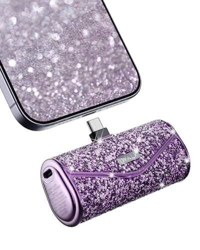 iWALK Upgraded Sparkly Portable Charger 22.5W, 5000mAh Power Bank for iPhone 17/16/15 Series, Mini Battery Pack with Built-in USB-C Connector Compatible with Samsung S25/24, iPad Pro/Air, AirPods - Image 1