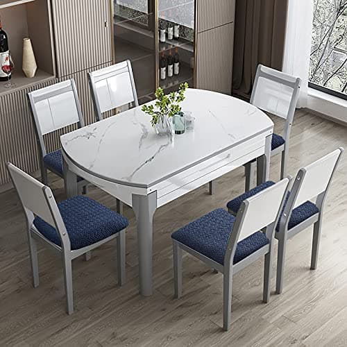Genina Waterproof Seat Covers for Dining Room Chairs Covers Dining Chair seat Covers Kitchen Chair Covers slipcovers (Navy Blue, 6 Pcs) - Thumbnail 2