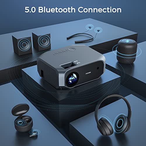 FUDONI Projector with WiFi and Bluetooth, Native 1080P Outdoor Movie Projectors 4k Supported, 15000L Portable Home Theater Projector Max 300", Indoor&Outdoor Use, Black - Thumbnail 6