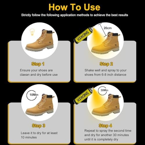 Weiiaihua Shoe Protector Spray, Water Proof Shoe Spray for Boots, Sneaker, Leather, Nubuck, Suede, 10.15 Fl Oz - Thumbnail 6