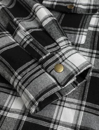 ZAFUL Men's Casual Plaid Fleece Jacket Unisex Men Drawstring Hooded Coat Fuzzy Hoodie - Thumbnail 5