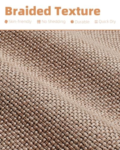 PADOOR Non-Slip Bath Mat With Rubber-Backing, Braided Absorbent Machine Washable Thin Rug, Quick Dry, Fits Under Door, for Bathroom Floor, 20''x32'' Beige - Thumbnail 2