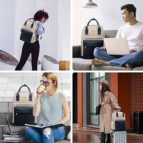 LOVEVOOK Laptop Backpack for Women Men, 17.3 Inch Laptop Bag with USB Port Fashion Waterproof Backpacks Teacher Nurse Stylish Travel Bags Vintage Daypacks for College, Work - Thumbnail 6