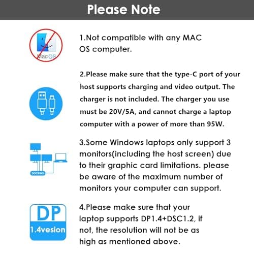 Laptop Docking Station, WAVLINK Triple 4K Docking Station with Dual HDMI, DP, 100W PD in, 3 USB-A2.0 for Wireless Device, Compatible with Dell/HP/Lenovo etc, Windows Systerm Computer Only - Thumbnail 5