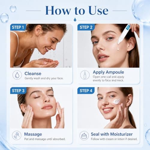 5% Hyaluronic Acid Serum for Face, 4D Multi-Layer Hydration, Ultra Hydrating Anti-Aging Serum, Moisturizer for Dry & Sensitive Skin, Pre-Makeup Skincare, Single-Use Ampoule 0.05fl oz x 30e - Thumbnail 3