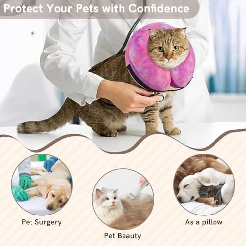 Sychien Inflatable Dog Collar, Potective Recovery E Collar for Dogs and Cats, Soft Pet Cone Collar for Small Medium Large Dogs and Cats - Thumbnail 4