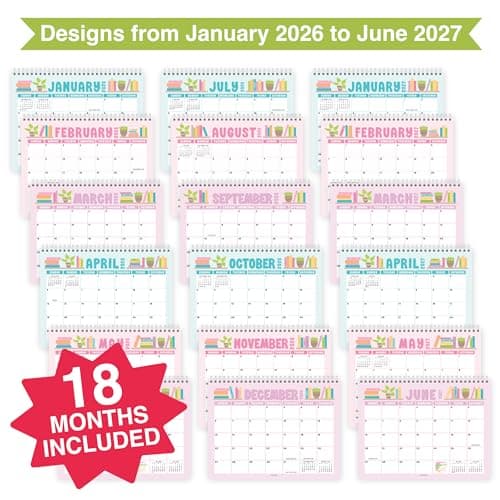 Small Desk Calendar 2026-18-Month 2026 Desk Calendar Small for Home, Office & Classroom, Standing Flip Desks Calendars 2026-2027, Gifts for Coworkers, Teachers & Students - Thumbnail 4