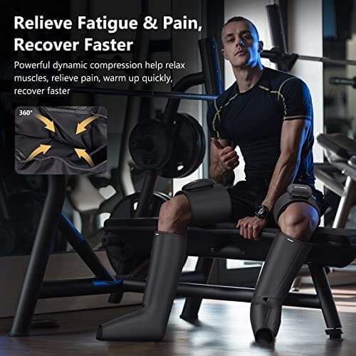 FIT KING Cordless Leg Massager – Full Compression Boots for Foot & Calf, Air Massage for Circulation, Edema, Pain Relief & Recovery, Portable Rechargeable with No Hoses, Gift for Dad Mom - Thumbnail 3