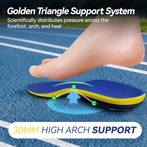 Heavy Duty Support Pain Relief Orthotics - 230+ lbs Plantar Fasciitis Medium Arch Support Inserts for Men Women, Flat Feet Orthotic Insert, Work Boot Shoe Insoles -Shock Absorption with Every Step(L) - Thumbnail 3