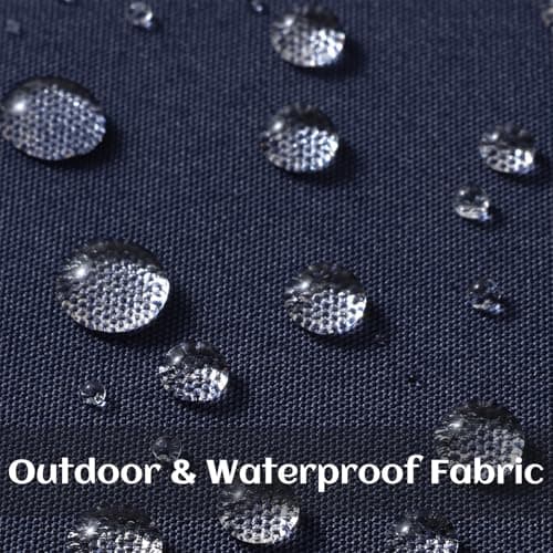decorUhome Waterproof Faux Linen Outdoor Throw Pillow Covers 18x18 Inch Set of 2 Decorative Natural Farmhouse Pillow Cases with Flange Edges for Summer Couch Garden Patio Balcony Porch, Navy Blue - Thumbnail 2