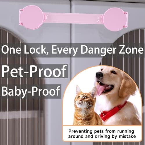 Bstsilver 10-Pack Cabinet Locks Childproof Baby Proofing for Drawer Door Fridge Kitchen Ovens Cupboard Toilet Trash Freezer, Refrigerator Latches for Toddler Cat Dog Pet, Closet Kitchen Adhesive Strap - Thumbnail 4