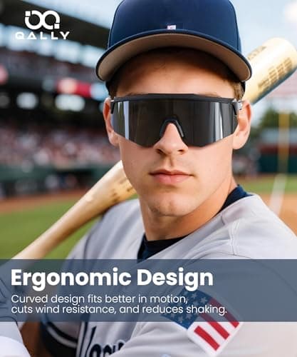 QALLY Polarized Sport Sunglasses Men Women Bike Sunglasses for Men Cycling UV Protection Baseball Running 3 Packs - Thumbnail 3