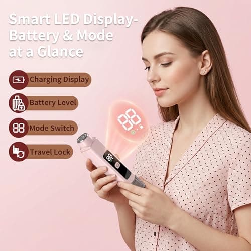 Bikini Trimmer for Women, 2-in-1 Dual Head Electric Shaver with LED Display, Ceramic Blades Painless Pubic Hair Trimmer for Sensitive Skin, Cordless Rechargeable with Travel Lock - Thumbnail 4