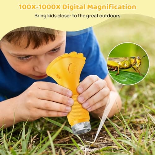 Kids Microscope - Ashfly 1000X Portable Microscope for Kids, Photo & Video Miniscope Pocket Microscope Gifts, 2'' Digital Screen | Ideal Easter Gifts 2026 for Boys Girls Age 3-12 - Thumbnail 3