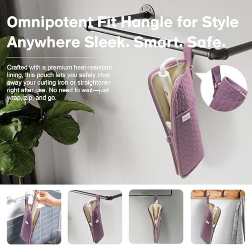 KarSyon Hot Tools Organizer Heat Resistant Mat Case Hair Tools Holder Travel Bag Portable Hair Styling Tools Cover Pouch for Curling Iron,Flat Iron,Hair Straightener (Purple) - Thumbnail 4