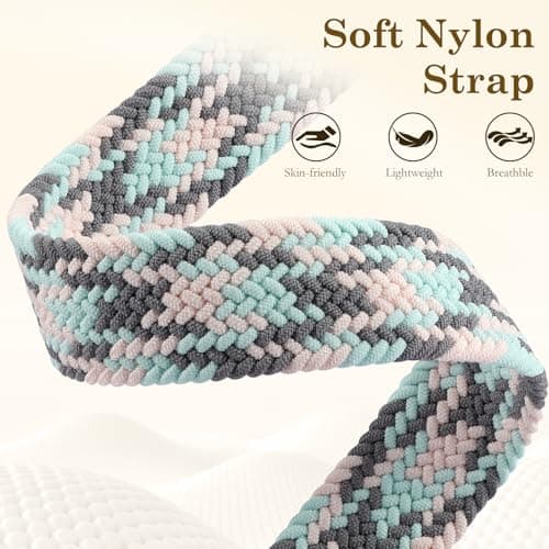 Braided Stretchy Band Compatible with 40mm Apple Watch Bands for Women 38mm 41mm 42mm, Soft Nylon Magnetic Sport Replacement Infinity Loops Strap for iWatch Series 11 10 9 8 7 6 5 4 3 2 1 SE Ultra - Thumbnail 3