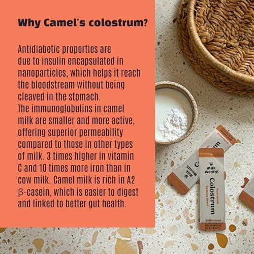 Milk Wealth™ Camel Colostrum Powder 50g | Immune Support Supplement | Gut Health | Unflavored | No Additives | 25 Single-Serve Packets (2g Each) - Thumbnail 5