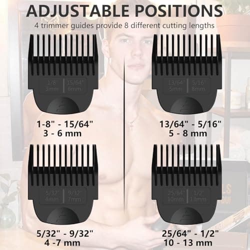 4 Pack Guards for Manscaped Lawn Mower 4.0 - Adjustable Lawnmower 4.0 Trimmer Guards with Organizer, Waterproof Guide Comb Replacement for Manscaped 4.0 Attachments, Cutting Lengths from 1/8" to 1/2" - Thumbnail 4