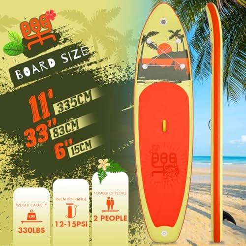 FunWater SUP Inflatable Stand Up Paddle Board Ultra-Light Inflatable Paddleboard with Accessories, Fin, Adjustable Paddle, Pump, Backpack, Leash - Thumbnail 2