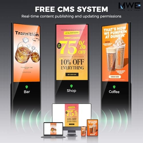 JIYANG 43 Inch 4K Touchscreen Digital Signage Kiosk Ultra HD LCD IPS Display,Plug-and-Play,HDMI Input,Customizable Service,Interactive Kiosk for Restaurants, Conference Rooms,Hotels - Thumbnail 6