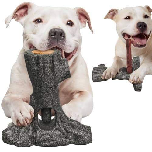 Bully Stick Holder for Dogs, Tough Chew Toy for Aggressive Chewers, Anti-Choking Dog Stick Holder Made of Food-Grade Nylon & Coffee Wood Fiber, Dishwasher Safe Durable Dog Toy for Large Dogs - Image 1