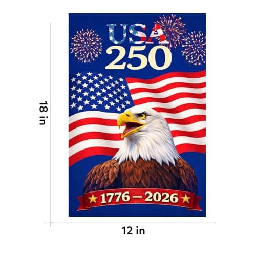 USA 250 Anniversary Garden Flag, Patriotic American Eagle Flag 12x18 Double Sided, 1776–2026 Independence Day Outdoor Yard Lawn Decor - Thumbnail 6