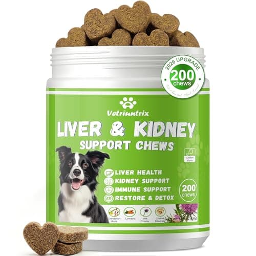 Vetriuntrix Dog Liver Support Supplement, Milk Thistle for Dogs - Detox, Metabolic, Dog Multivitamin Supplement for Liver and Kidney Support & Immune Health, 200ct