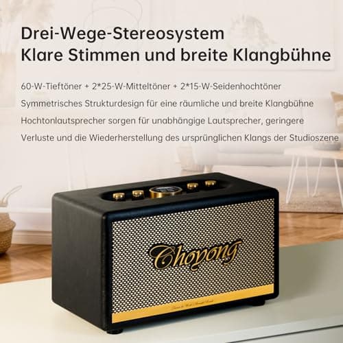 CHOYONG Maestro C2 WiFi Speaker Wireless Bluetooth Smart Speaker,Three-Way Speaker System,Internet Radio Global Station,Record Player Compatible with RCA Input,Choyoung C2 - Thumbnail 3
